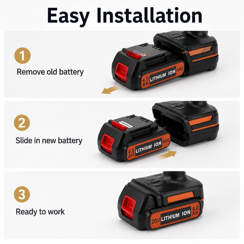 Black+Decker Tool Cordless - Bateria 20V 6.0Ah para Ferramentas Sem